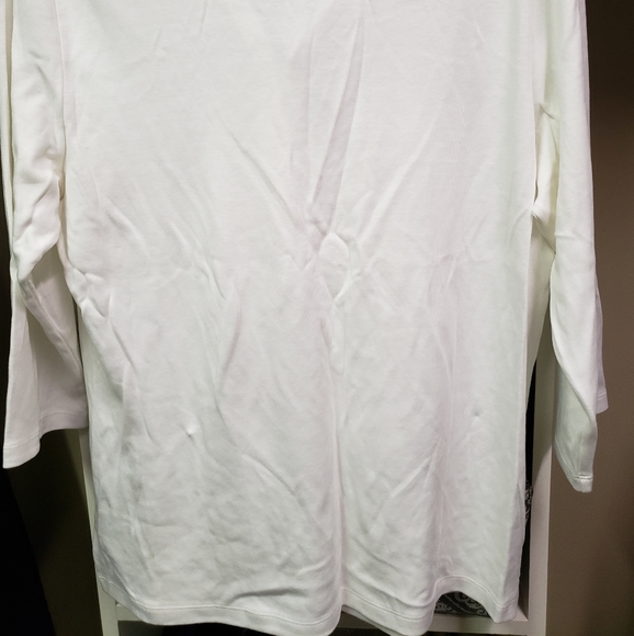 Karen Scott White Henley top - Picture 4 of 7
